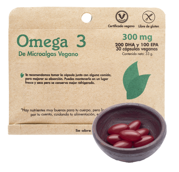 Omega 3 de Microalgas (300mg / 200 DHA y 100 EPA) - Dulzura Natural