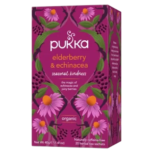Té Orgánico Inmunidad Elderberry & Echinacea (20 bolsitas) - Pukka
