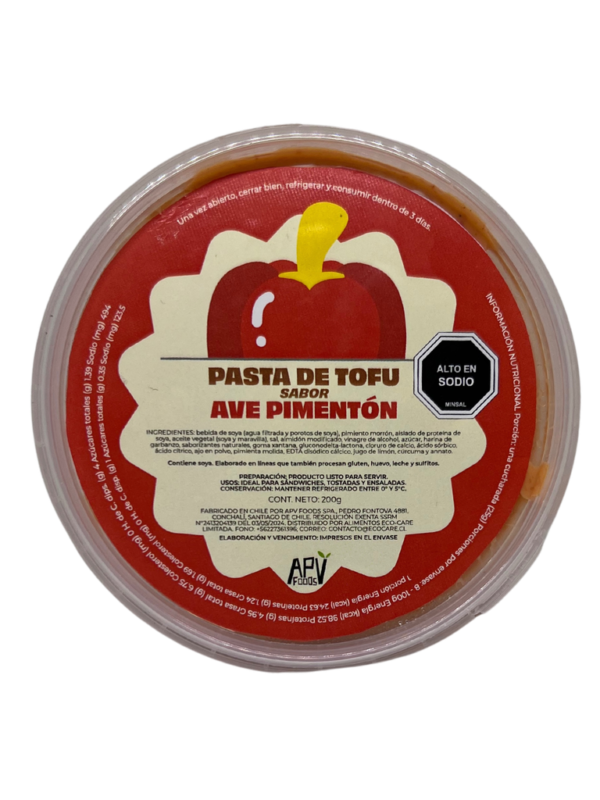 Pasta de Tofu sabor Ave Pimentón 200g - APV Foods