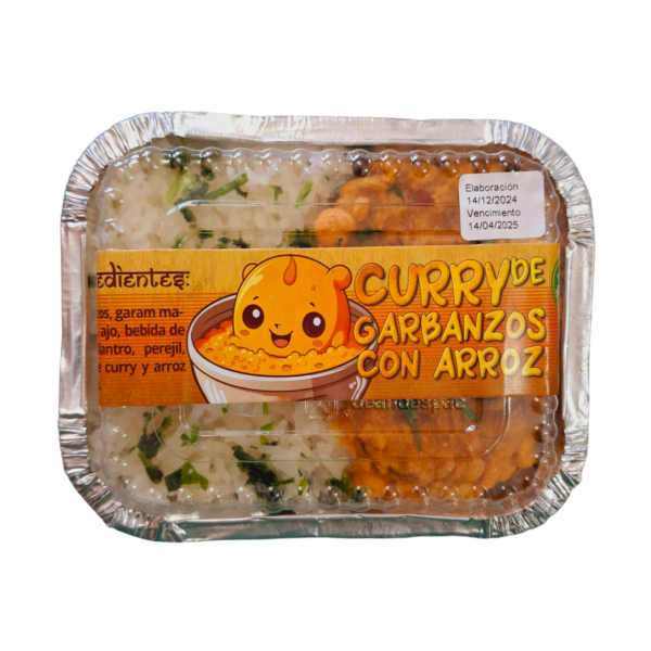 Curry de Garbanzos con Arroz (450g) - Vegan Alimentos